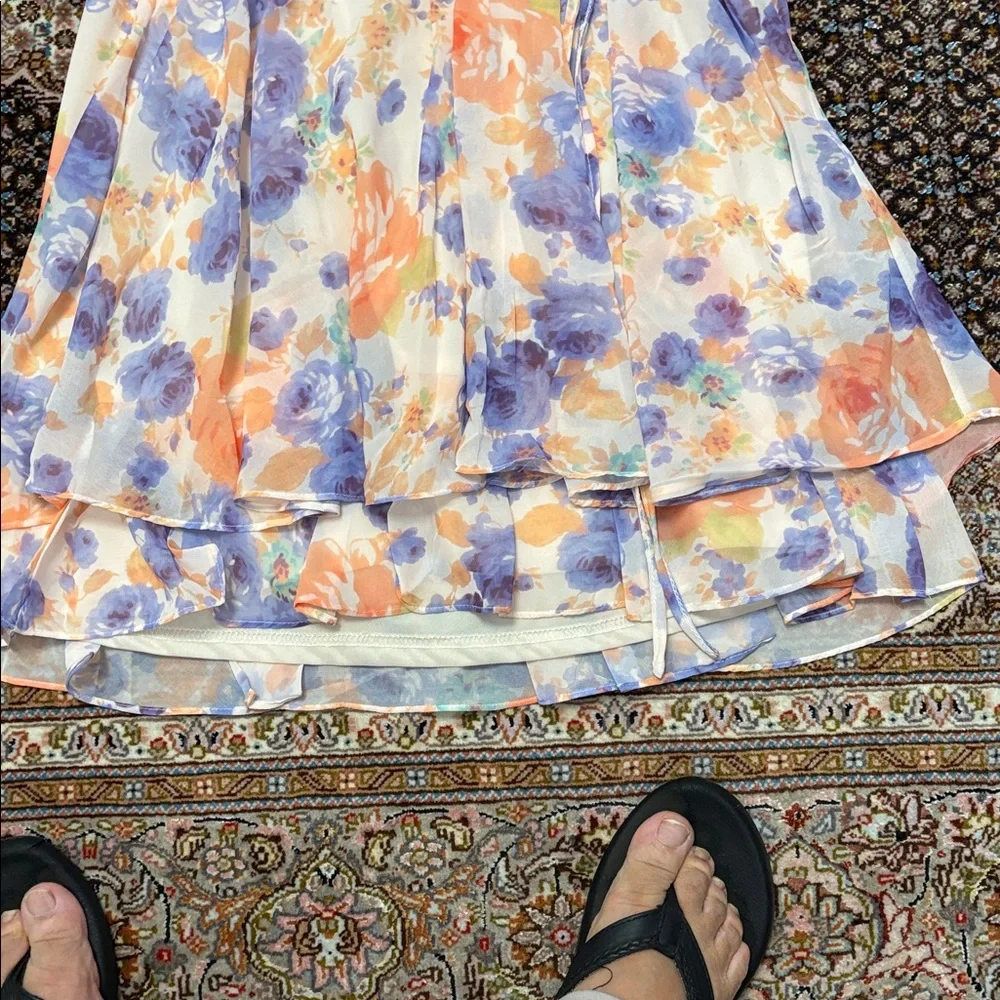 Zara Kids Floral Dress in Orange and Purple - Picture 7 of 9